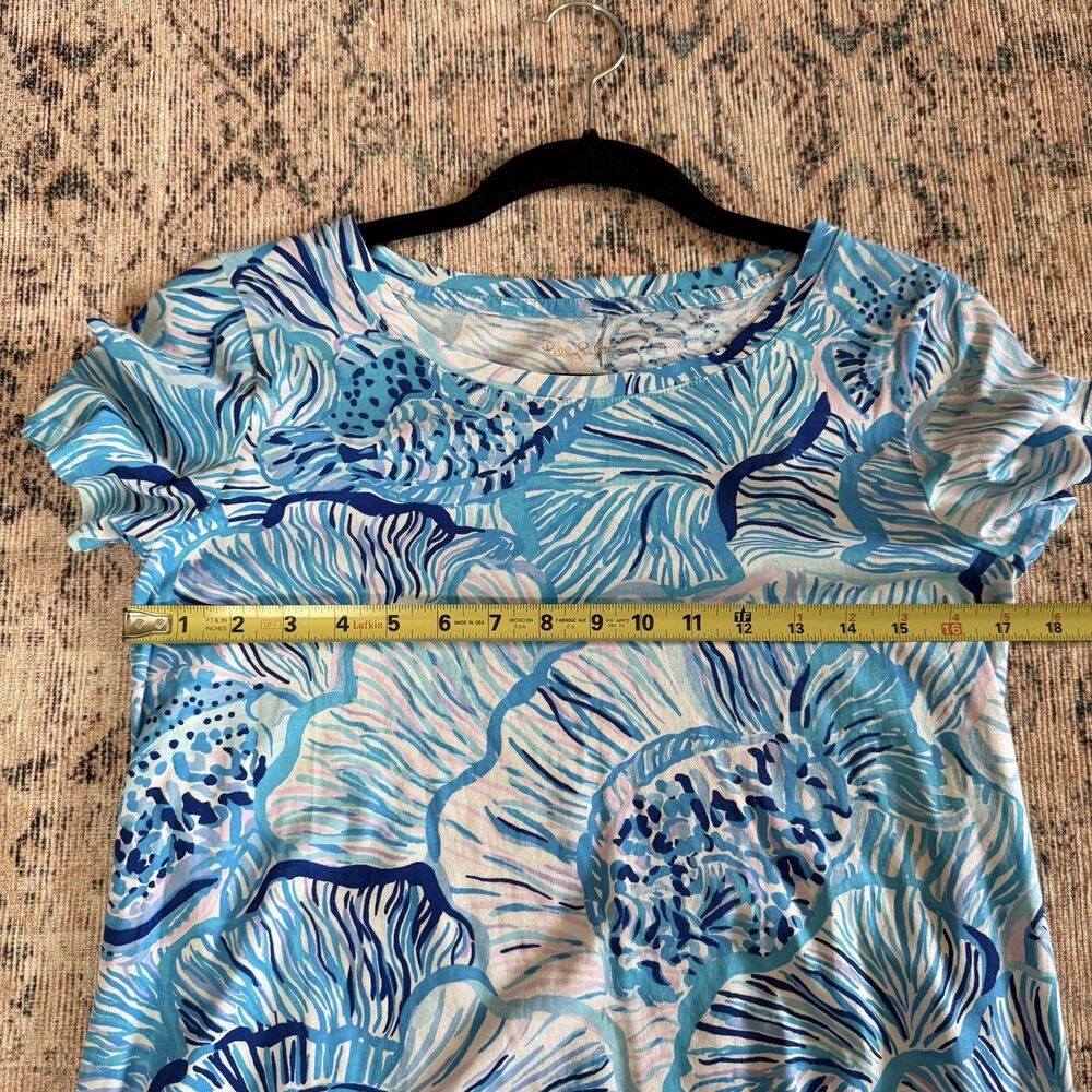 Lilly Pulitzer Cody Short Sleeve Swing Dress Blue Fishful Thinking Small Cotton - Picture 10 of 11